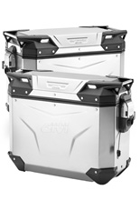 Kufer boczny aluminiowy GIVI Trekker Outback Evo srebrny, lewy [poj.: 48 l]