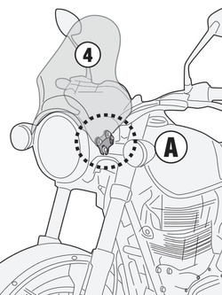 Fitting kit GIVI [A8707A] for A201 / A210 screens for Benelli Imperiale 400 (20-)