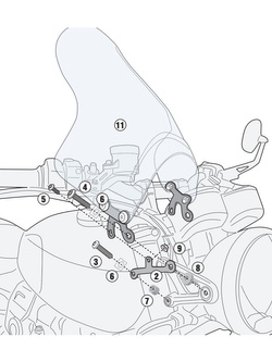 Fitting kit GIVI for A201 / A210 screens for Triumph Speed Twin 1200 (19-20)