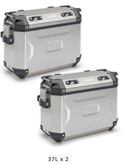 Pair of side cases Kappa K'Force 37L x 2 silver