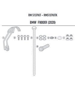 Specific Givi mounting kit for spray guard RM02 for BMW F 900 R / XR (20-)