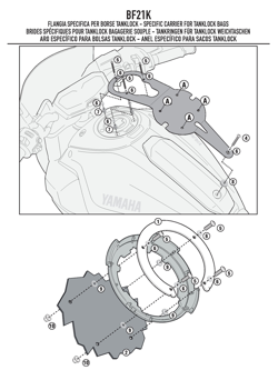 Specific flange for fitting the Tanklock tank bags