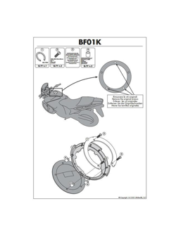 Specific flange for fitting the tank bags with TANKLOCK system Kappa  