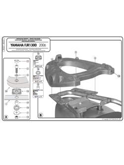 Specific rear rack for MONOKEY® top case Yamaha FJR 1300 (06 > 20)