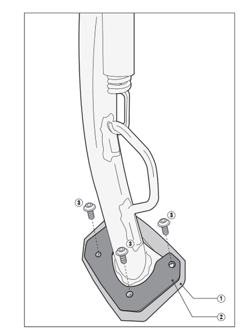 Specific support in aluminium for BMW R 1200 GS Adventure (07 > 12),  R 1200 GS (07 > 12) 