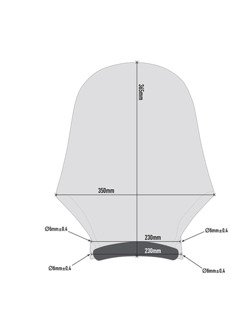 Universal screen GIVI [36,5 X 35 cm] / for selected Kawasaki, Triumpha, Benelli, Royal Enfield models smoked [universal fitting kit included]