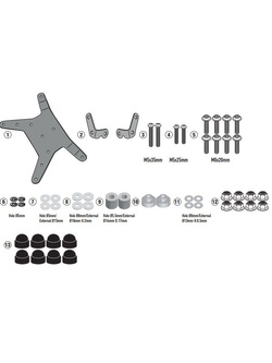 Fitting kit GIVI for 2166A screen for Yamaha MT 125 (20-)