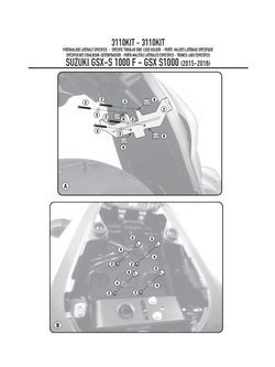 Kit GIVI to install the TST3110 without the specific rear rack 3110FZ Suzuki GSX-S 1000/ F [15-20]