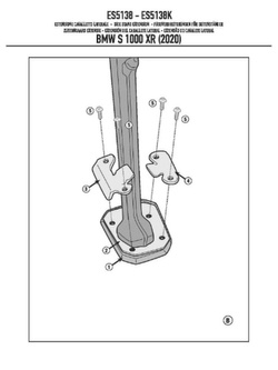 Specific Kappa support to widen the surface support area of the original side stand for BMW S 1000 XR (20-)