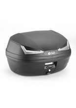 Kufer centralny GIVI E455 Simply IV Tech Monolock czarny z dymionymi odblaskami [płyta w zestawie; poj.: 45 litrów]