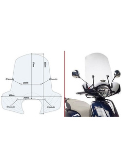 Szyba motocyklowa Kappa Kymco Like 50/ 125/ 200i (17-) przezroczysta