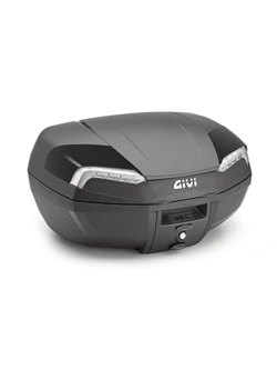 Kufer centralny GIVI Monolock E46NT2 Tech Riviera czarny srebrne reflektory [uniwersalna płyta montażowa w zestawie; pojemność: 46 litrów]